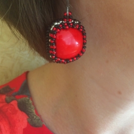 Серьги с кораллом