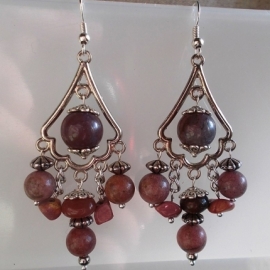 Серьги "Сударушка" из родонита