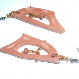 серьги керамические с бусинкой