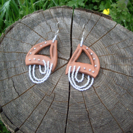 керамические серьги "Кораблики"