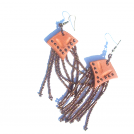 глиняные серьги с бахромой