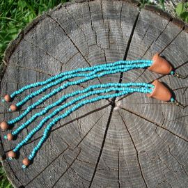 Серьги "колокольчики" из глины