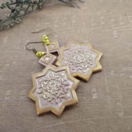 Серьги из полимерной глины ноты Востока