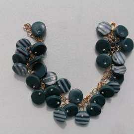 Браслет Пятачок 1 (чёрный в полоску)