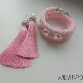 Комплект серьги-кисти и браслет