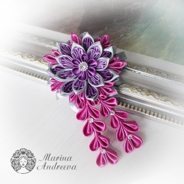 Заколка для волос "Вечерняя сакура"