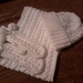 Комплект шапка варежки снуд