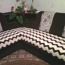 Плед на угловой диван(крючок)