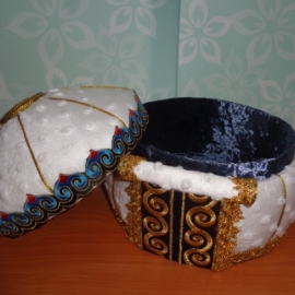 Шкатулка "Юрта" из бархата