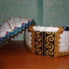 Шкатулка "Юрта" из бархата