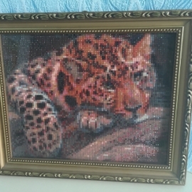 Картина из страз «Леопард»