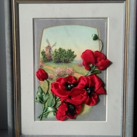 Картина маки лентами