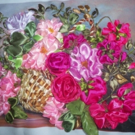 Розы в корзине