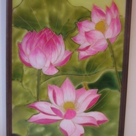 Витражная картина "Лотосы"
