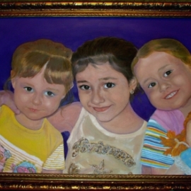 Тройной портрет. Масло.