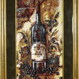 Триптих - "Погребок" - картины в технике фотостежка, машинная вышивка