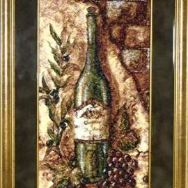 Триптих - "Погребок" - картины в технике фотостежка, машинная вышивка