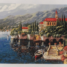 Вышитая картина "Прибрежный город"