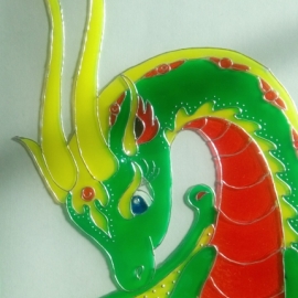 Панно "Дракоша", витражная роспись