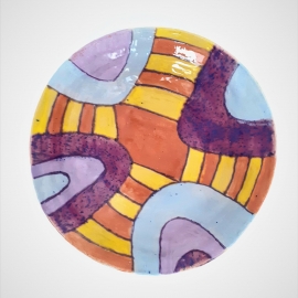 Глубокая расписная тарелка