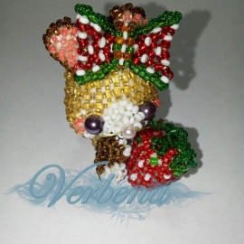 Брелок "Заяц с клубникой"