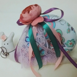 Улитка из ткани, интерьерная