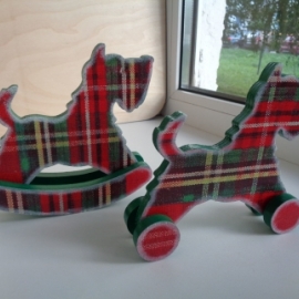 Деревянная игрушка Собака качалка, каталка