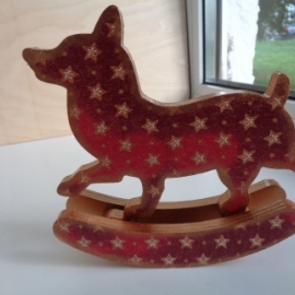 Деревянная игрушка Собака качалка, каталка