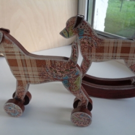 Деревянная игрушка Собака качалка, каталка