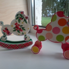 Деревянная игрушка Собака качалка, каталка