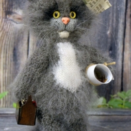 Вязаный кот Бригадир Васька