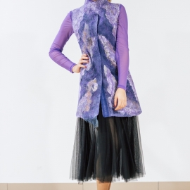 валяный жилет "сиреневый туман"р.44-46