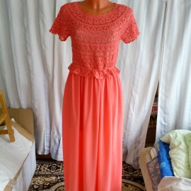 Сарафан комбинированный с шелковой юбкой