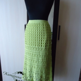 Ажурная юбка "Лилии"  вязанная крючком