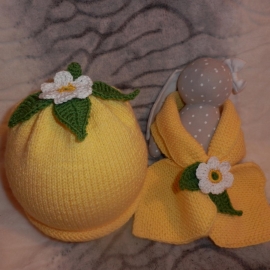 Шапочка и шарф «Лимон»