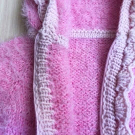 Детский комбинезон  в комплекте с пинетками , для девочки 0-6 месяцев