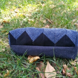 Косметичка джинсовая, лоскутное шитье.