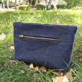 Джинсовая косметичка, лоскутное шитье. Крейзи