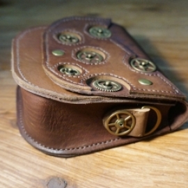 Сумочка кожаная "Стимпанк"