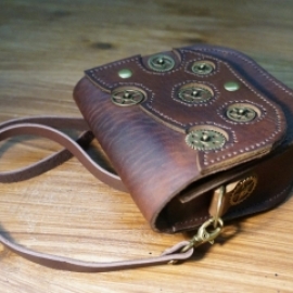 Сумочка кожаная "Стимпанк"