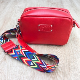 Женская кожаная сумка красная