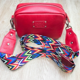 Женская кожаная сумка красная