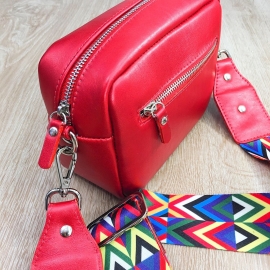 Женская кожаная сумка красная