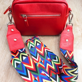 Женская кожаная сумка красная