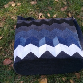 Женская джинсовая сумка на плечо, лоскутное шитье.