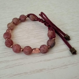 Плетеный браслет "Агат кракле"