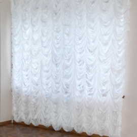 Шторы: штора "Французская" из вуали белой.