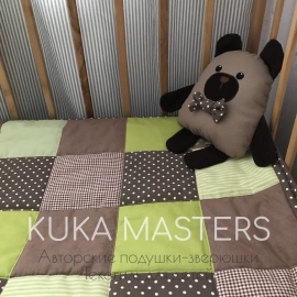 Покрывало лоскутное Лес, Мишка в подарок! Скидка 50%!!!