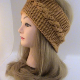 Повязка на голову с украшением горчичного цвета