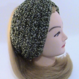 Повязка-чалма махровая, вязаная из трехцветной пряжи